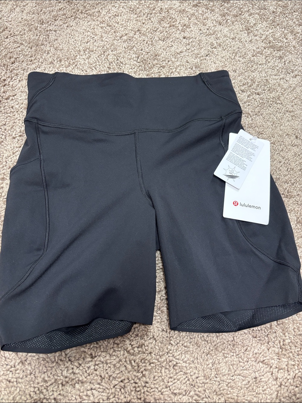 lululemon Fast and Free Black high rise shorts with Side Pockets
